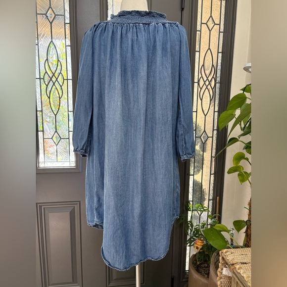 Isabel Maternity Soft Lightweight Chambray Pregnancy Dress On/Off Shoulder XL - Picture 7 of 9